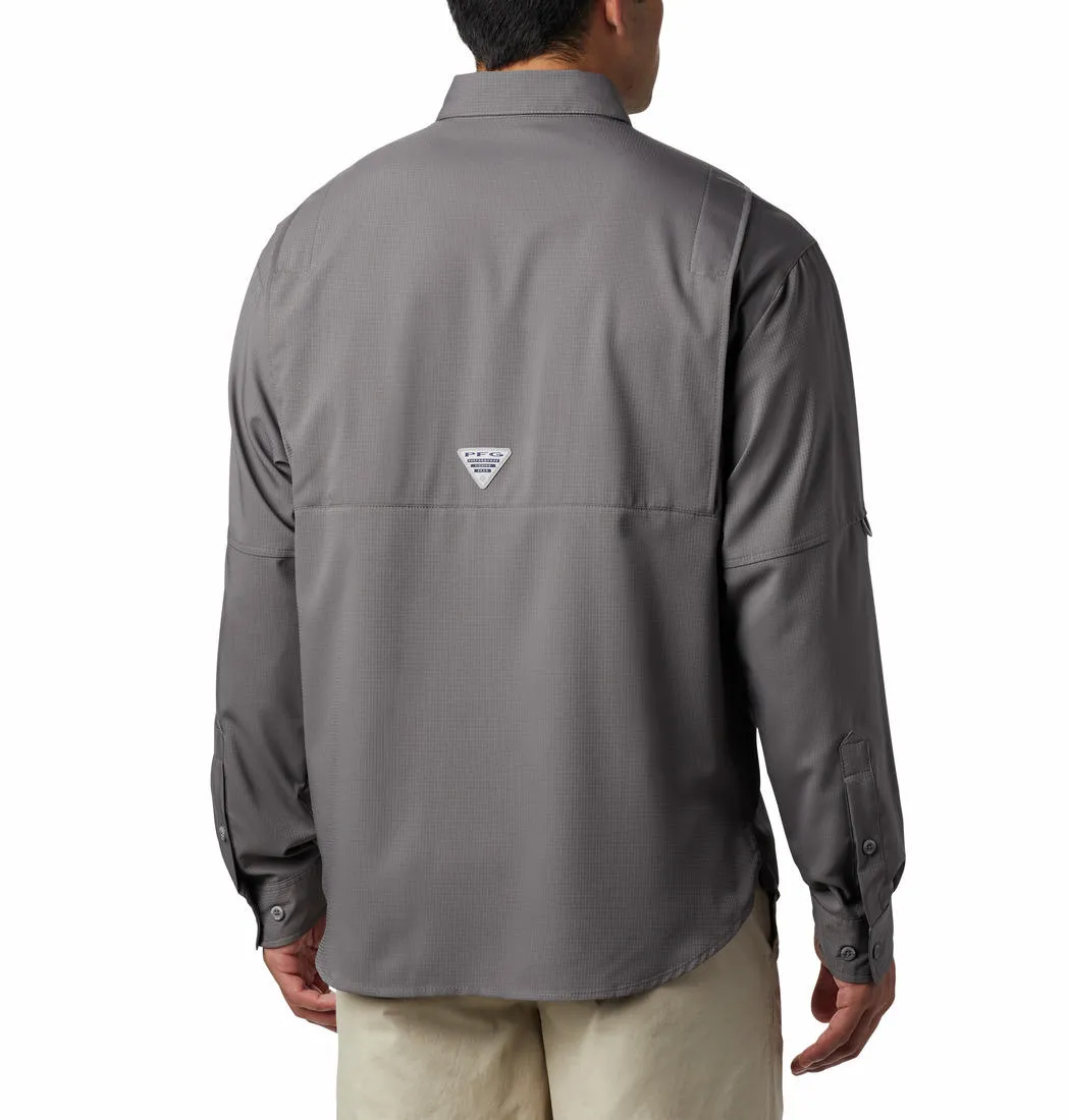 Columbia Men Grey Omni-Wick Tamiami II Long Sleeve Shirt
