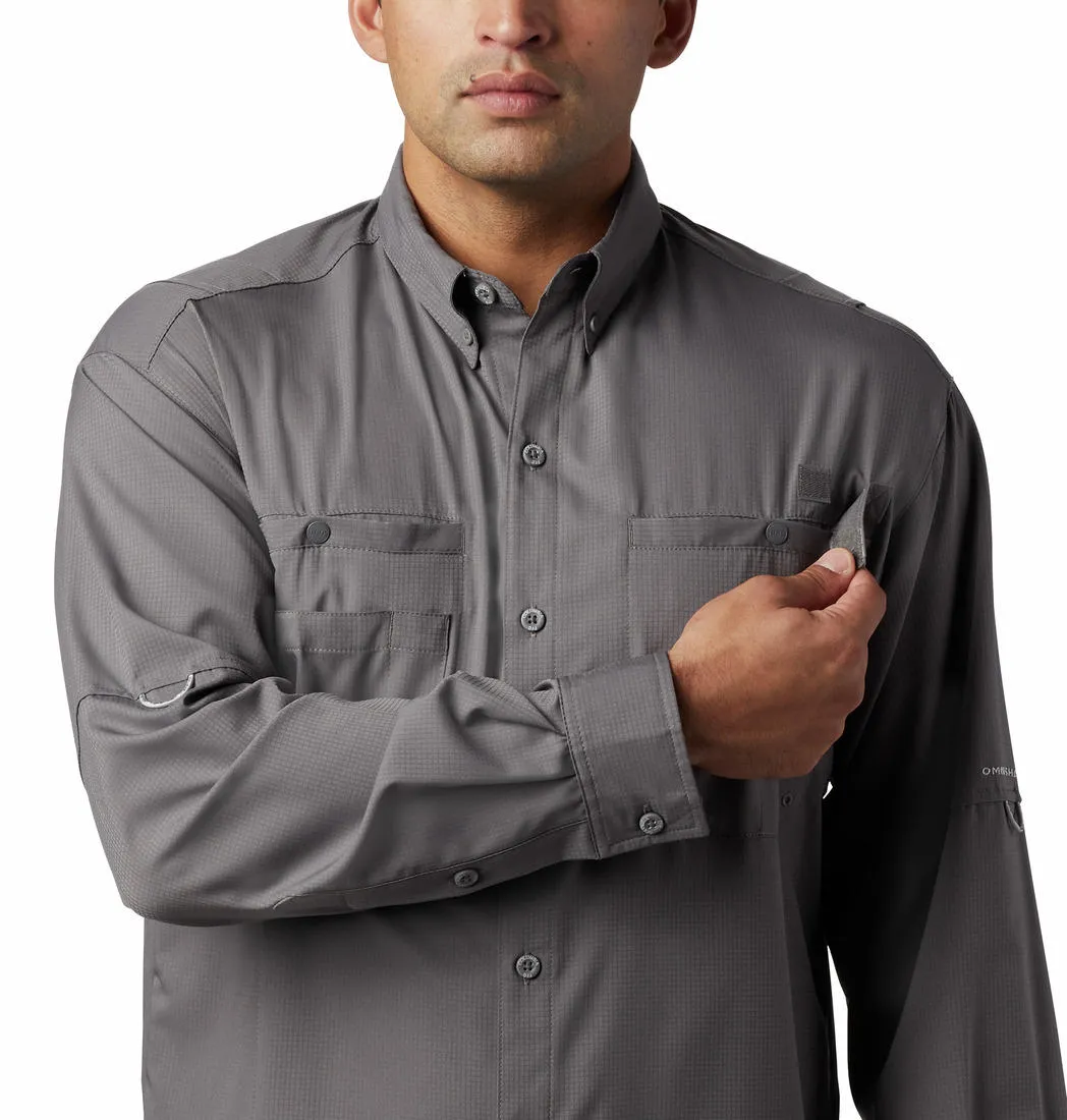 Columbia Men Grey Omni-Wick Tamiami II Long Sleeve Shirt