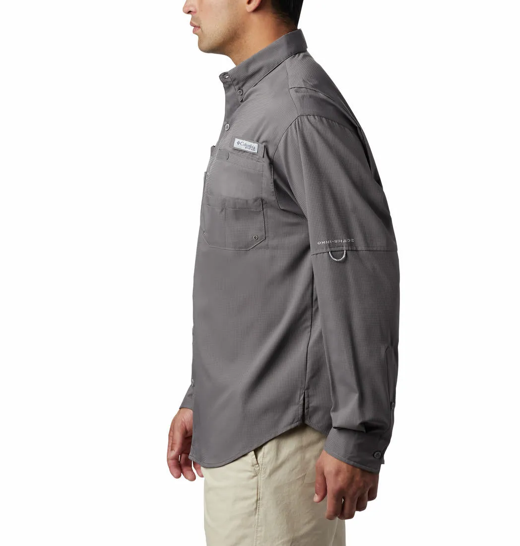 Columbia Men Grey Omni-Wick Tamiami II Long Sleeve Shirt