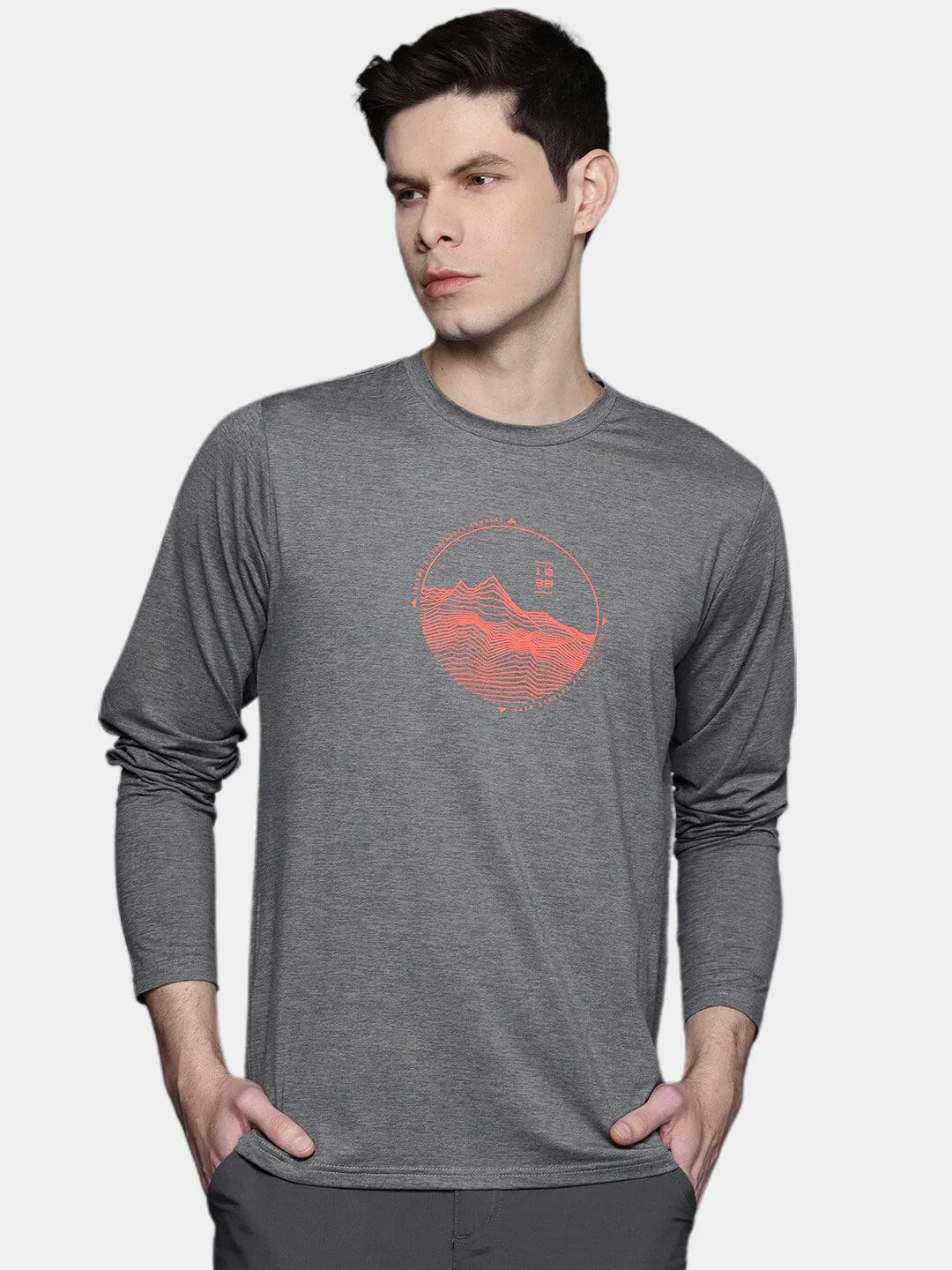 Columbia Men Grey Omni-Wick Tech Trail Graphic Tshirt