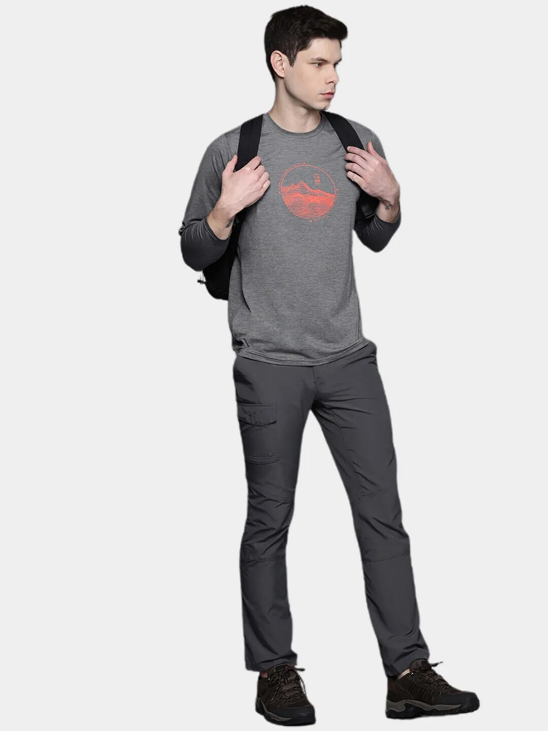 Columbia Men Grey Omni-Wick Tech Trail Graphic Tshirt