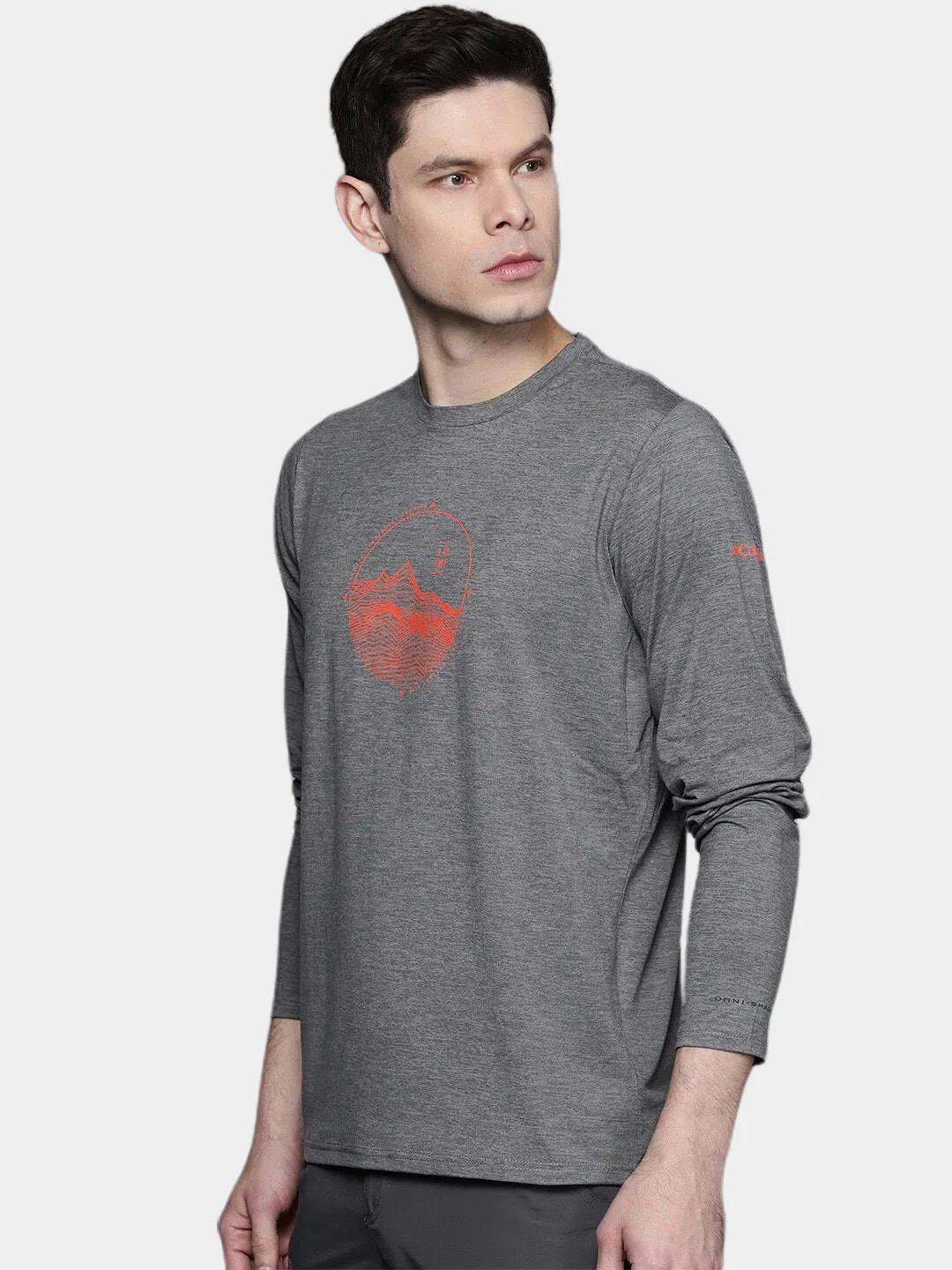 Columbia Men Grey Omni-Wick Tech Trail Graphic Tshirt