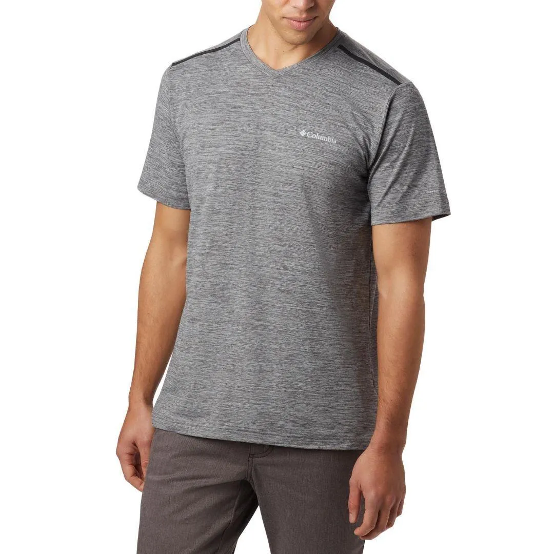 Columbia Men Grey Omni-Wick Tech Trail II V Neck Tshirt