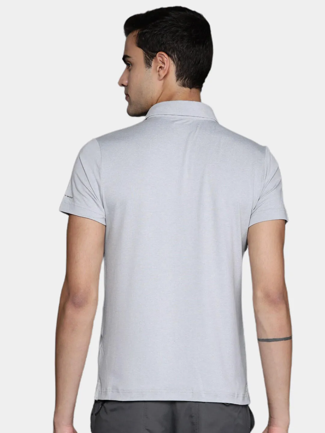 Columbia Men Grey Omni-Wick Tech Trail Novelty Polo Tshirt