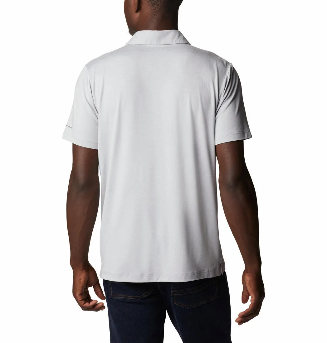 Columbia Men Grey Omni-Wick Tech Trail Novelty Polo Tshirt