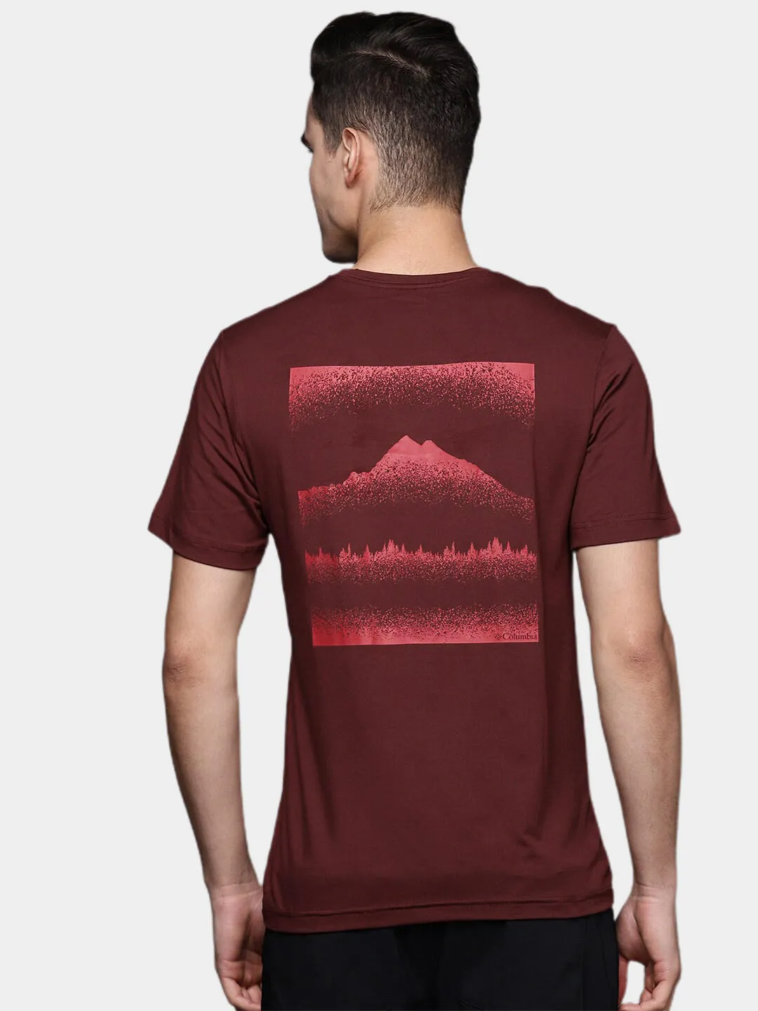 Columbia Men Maroon Omni-Wick Tech Trail Graphic Tshirt
