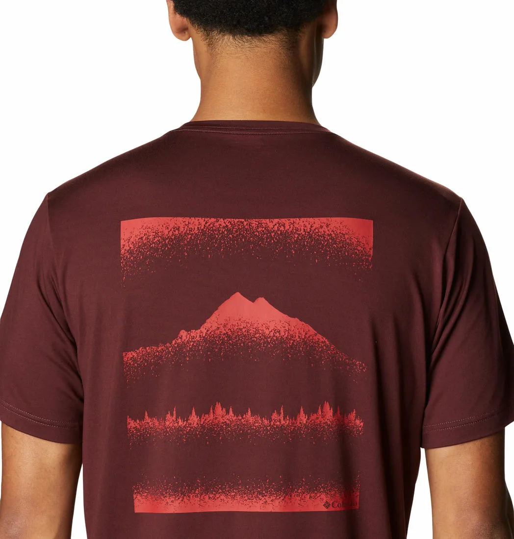 Columbia Men Maroon Omni-Wick Tech Trail Graphic Tshirt