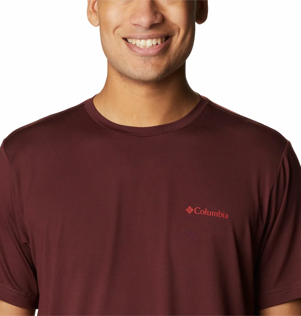 Columbia Men Maroon Omni-Wick Tech Trail Graphic Tshirt