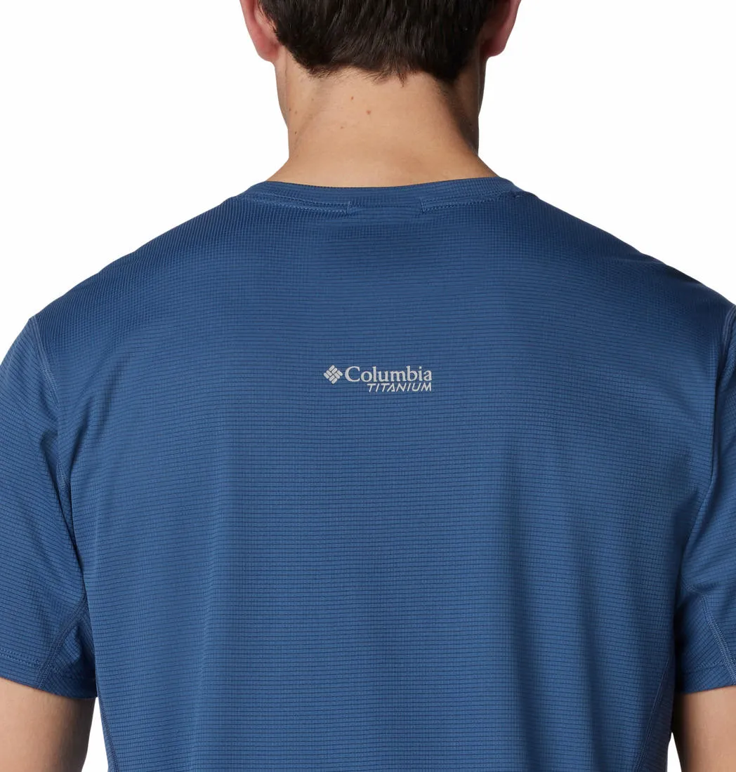 Columbia Men Navy Blue Omni-Wick Cirque River Graphic Crew Tshirt
