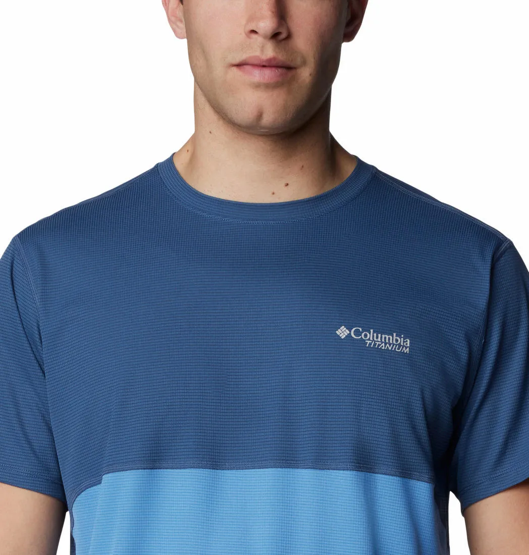 Columbia Men Navy Blue Omni-Wick Cirque River Graphic Crew Tshirt