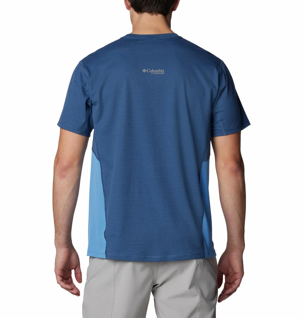 Columbia Men Navy Blue Omni-Wick Cirque River Graphic Crew Tshirt