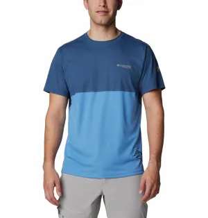 Columbia Men Navy Blue Omni-Wick Cirque River Graphic Crew Tshirt