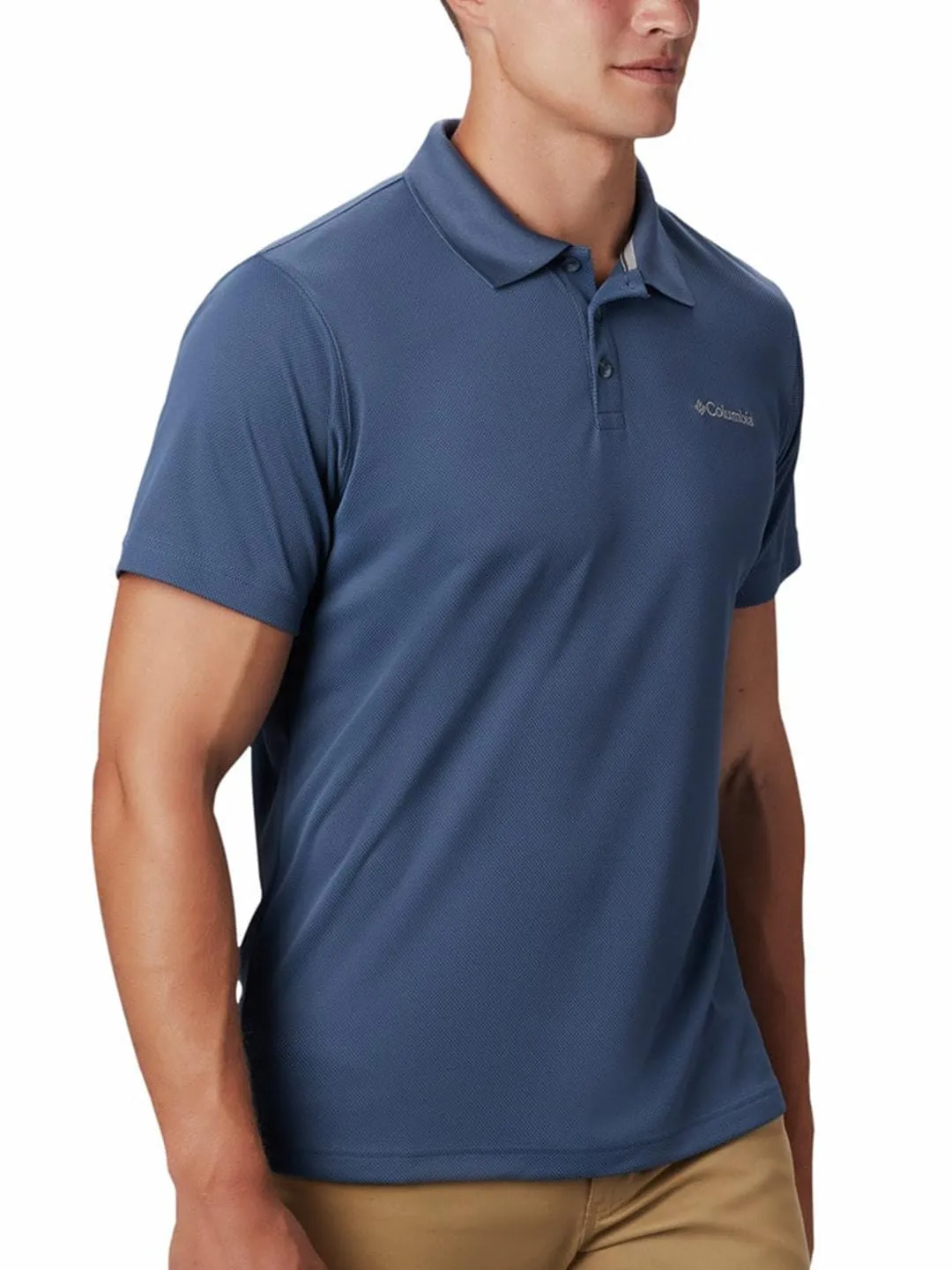 Columbia Men Navy Blue Omni-Wick Utilizer Polo Tshirt