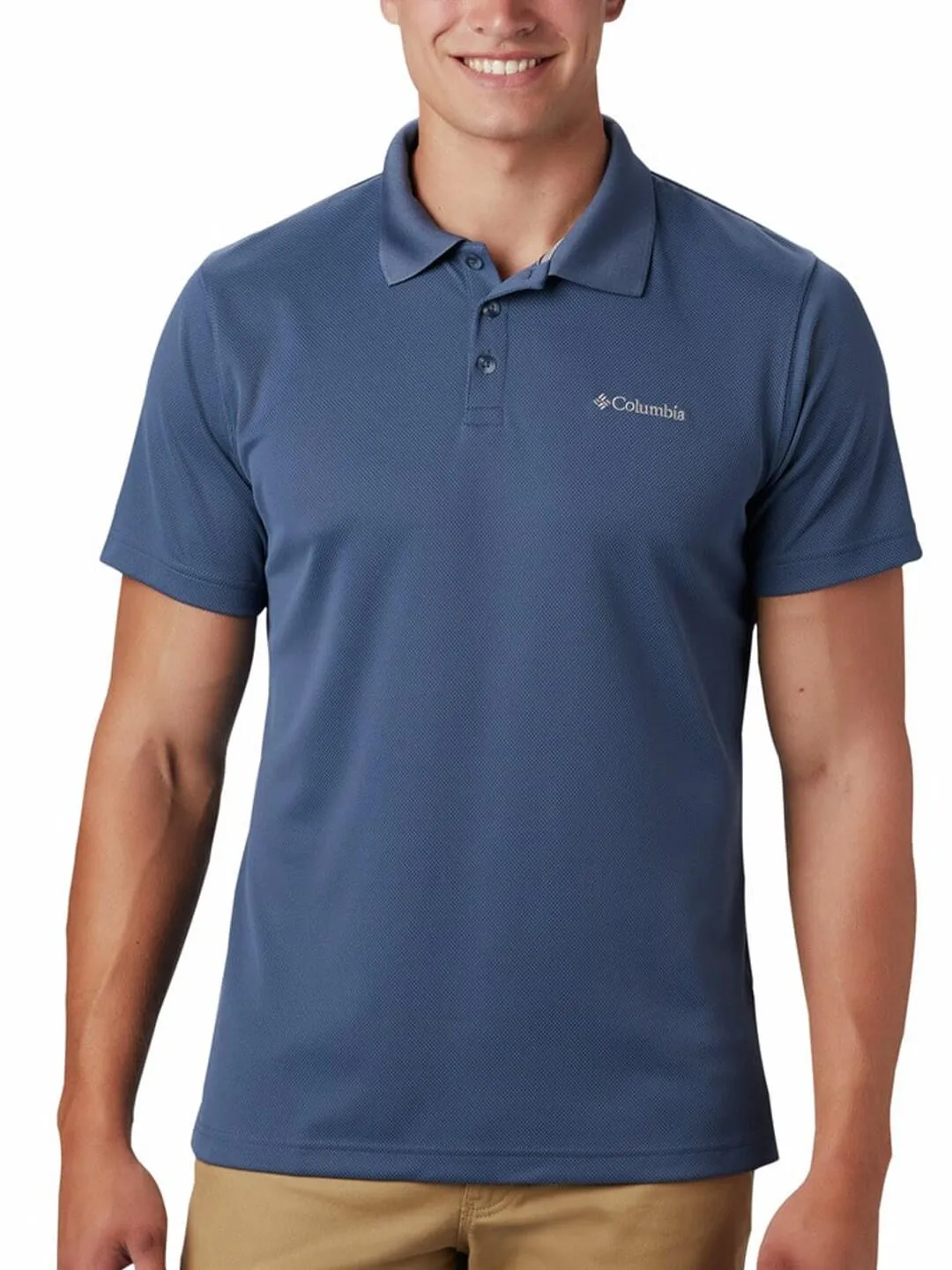 Columbia Men Navy Blue Omni-Wick Utilizer Polo Tshirt