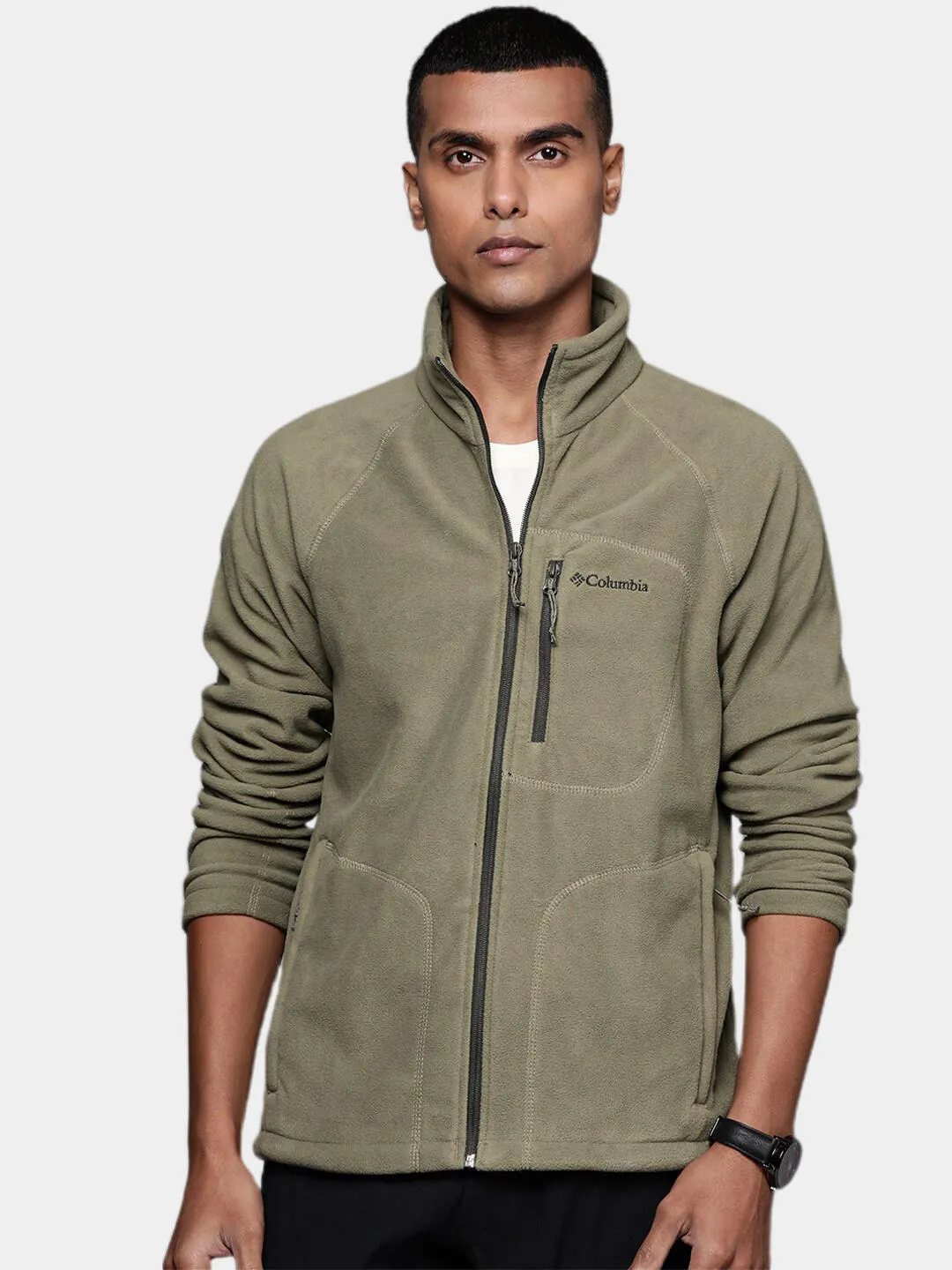 Columbia Men Olive Fast Trek II Fleece Jacket