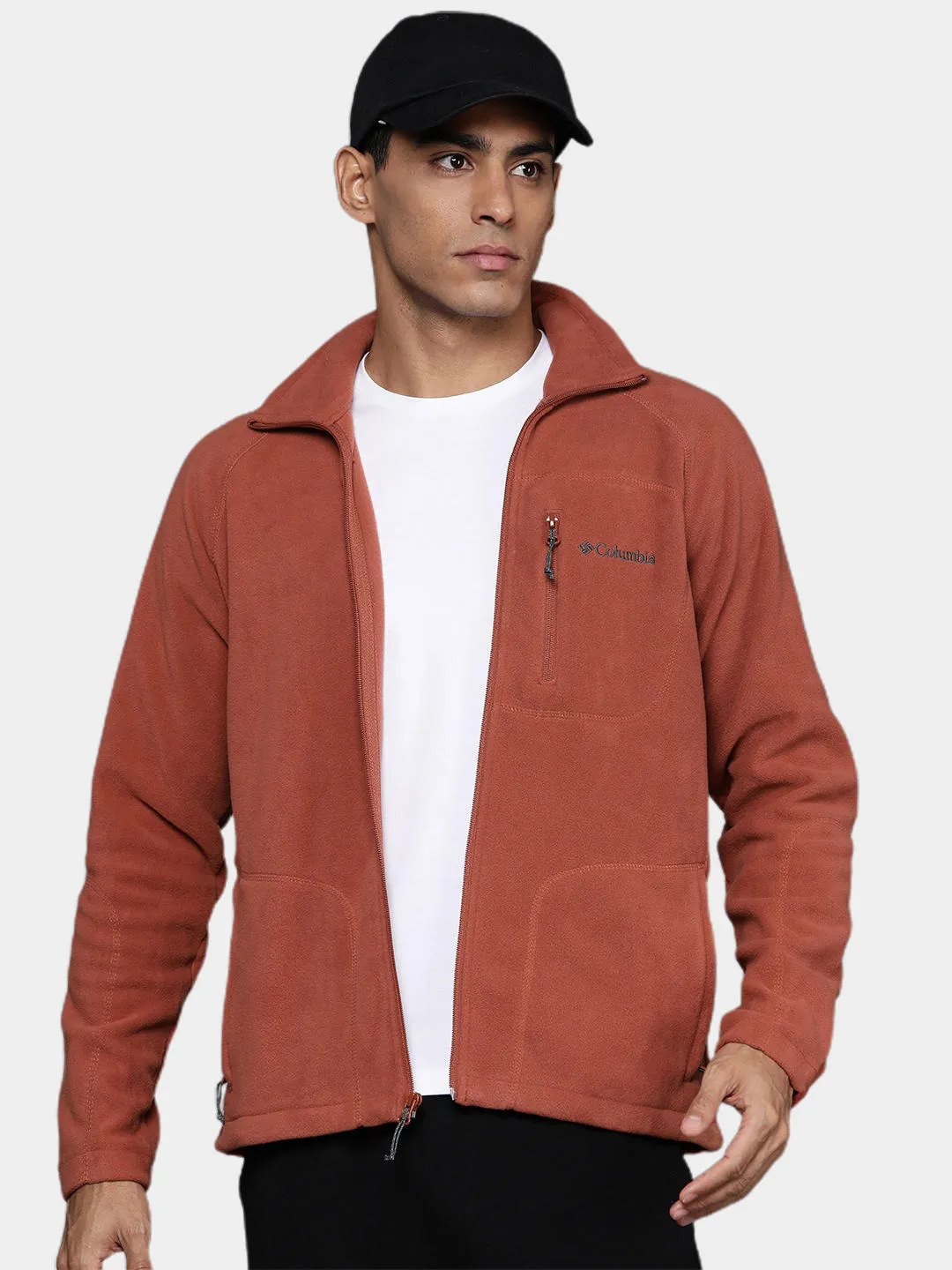 Columbia Men Orange Fast Trek II Fleece Jacket
