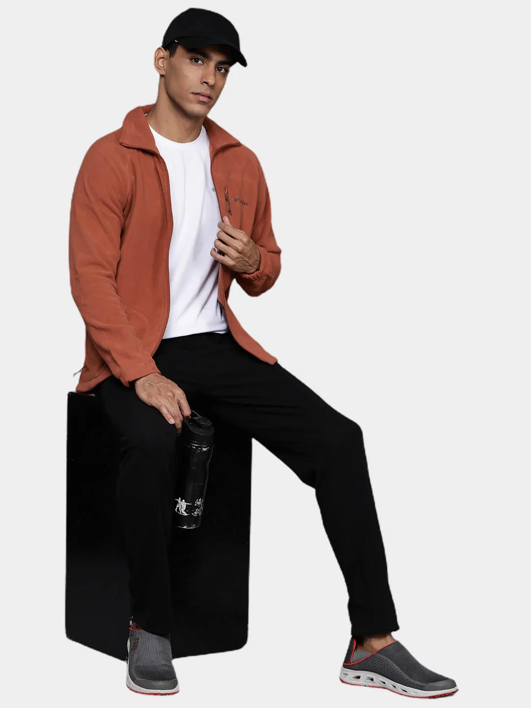 Columbia Men Orange Fast Trek II Fleece Jacket