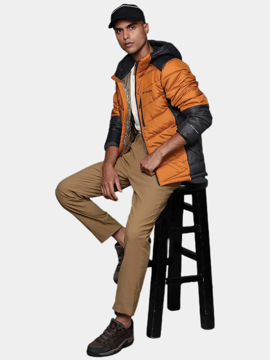 Columbia Men Orange Omni-Heat Infinity Labyrinth Loop Hooded Jacket