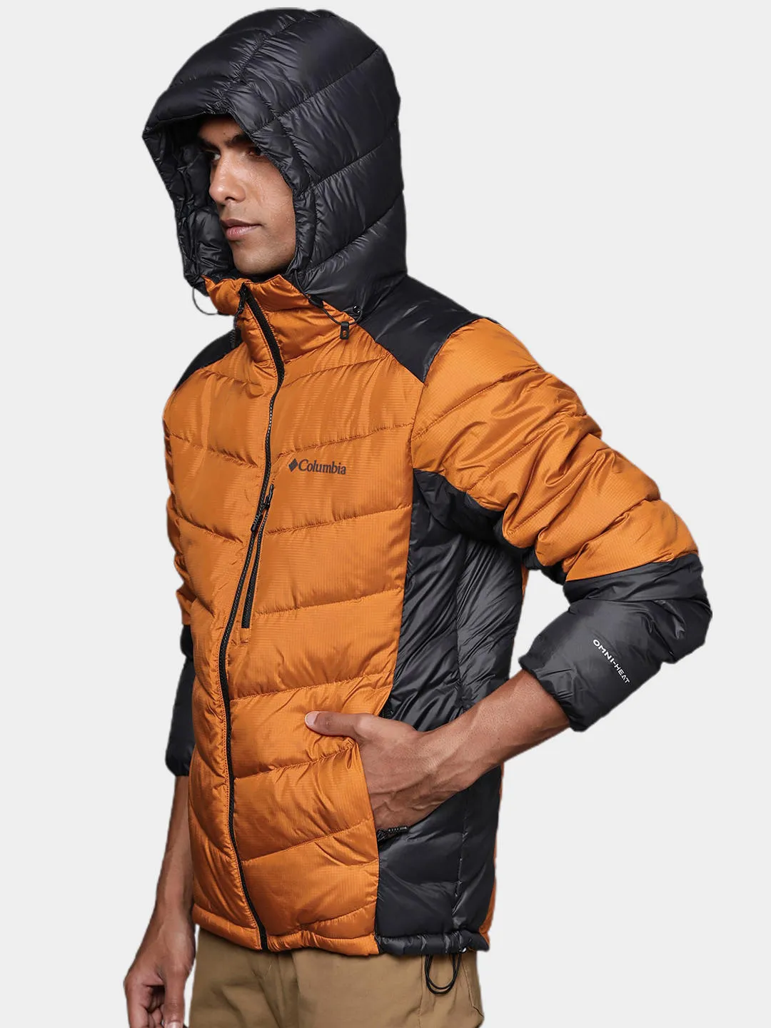 Columbia Men Orange Omni-Heat Infinity Labyrinth Loop Hooded Jacket
