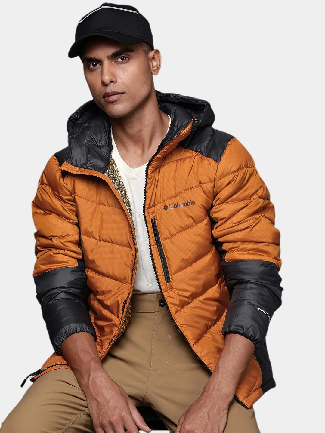 Columbia Men Orange Omni-Heat Infinity Labyrinth Loop Hooded Jacket