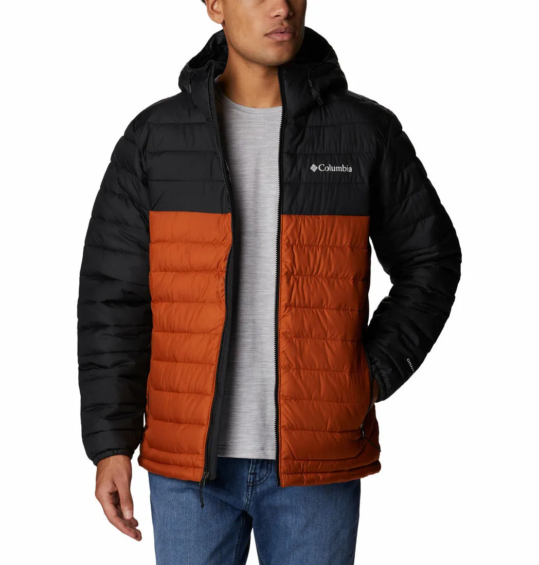 Columbia Men Orange Omni-Heat Reflective Powder Lite Hooded Jacket