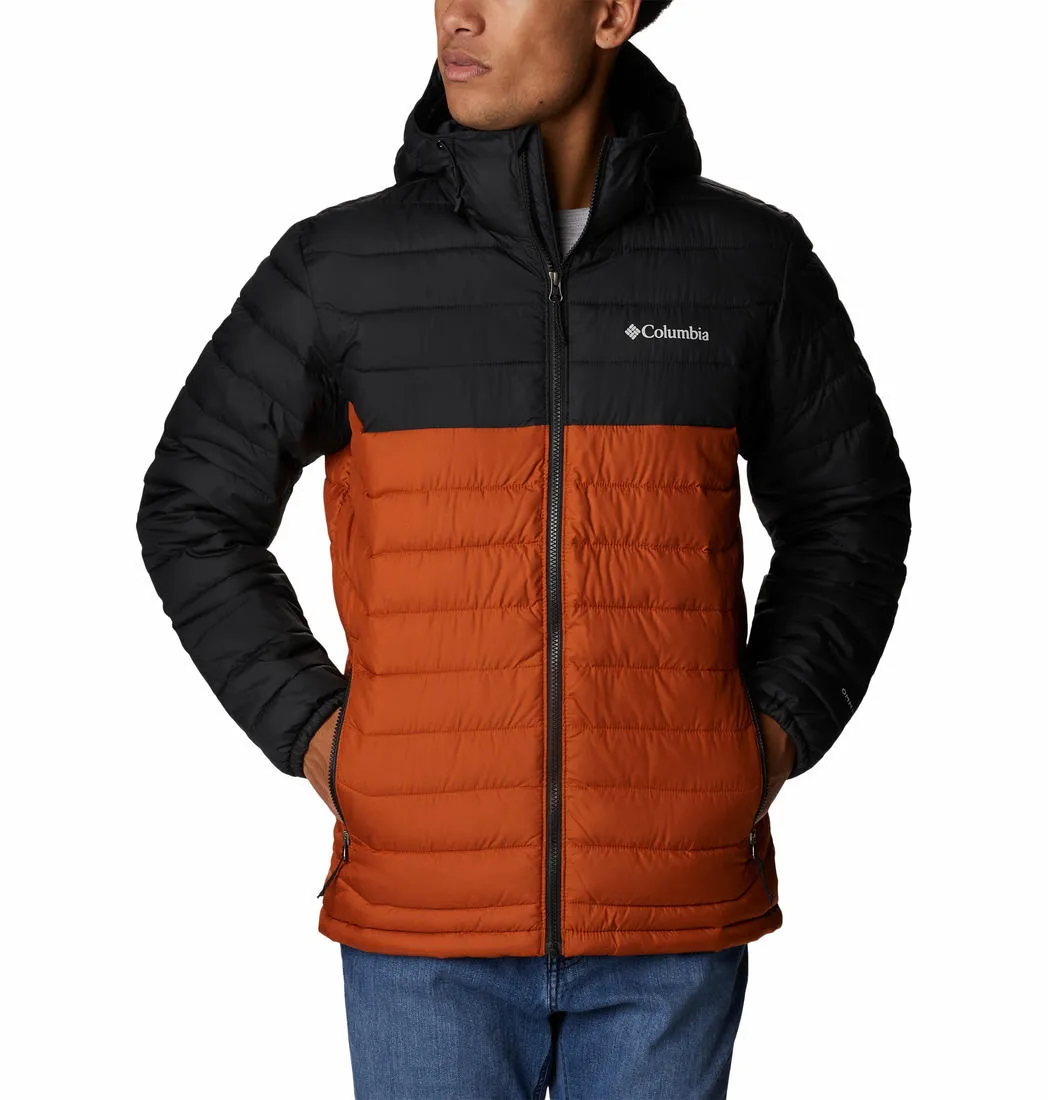 Columbia Men Orange Omni-Heat Reflective Powder Lite Hooded Jacket