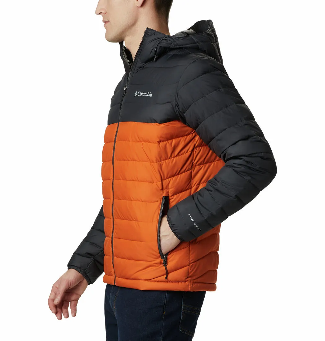 Columbia Men Orange Omni-Heat Reflective Powder Lite Hooded Jacket