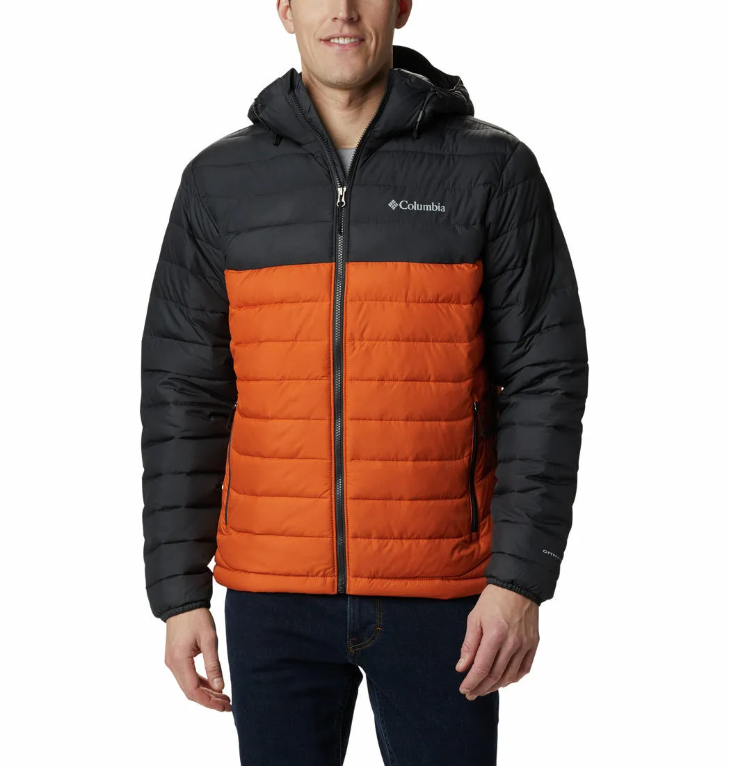 Columbia Men Orange Omni-Heat Reflective Powder Lite Hooded Jacket