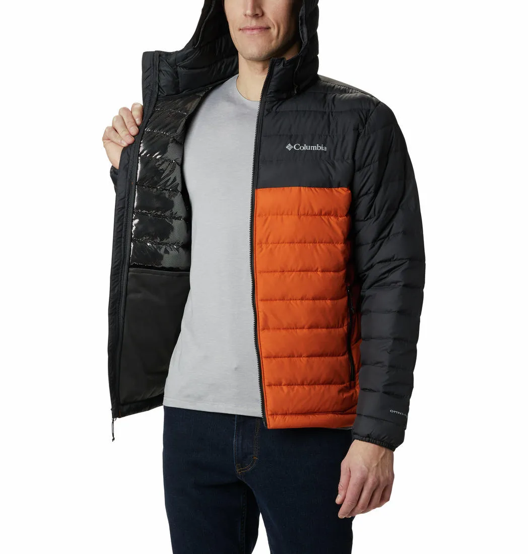 Columbia Men Orange Omni-Heat Reflective Powder Lite Hooded Jacket