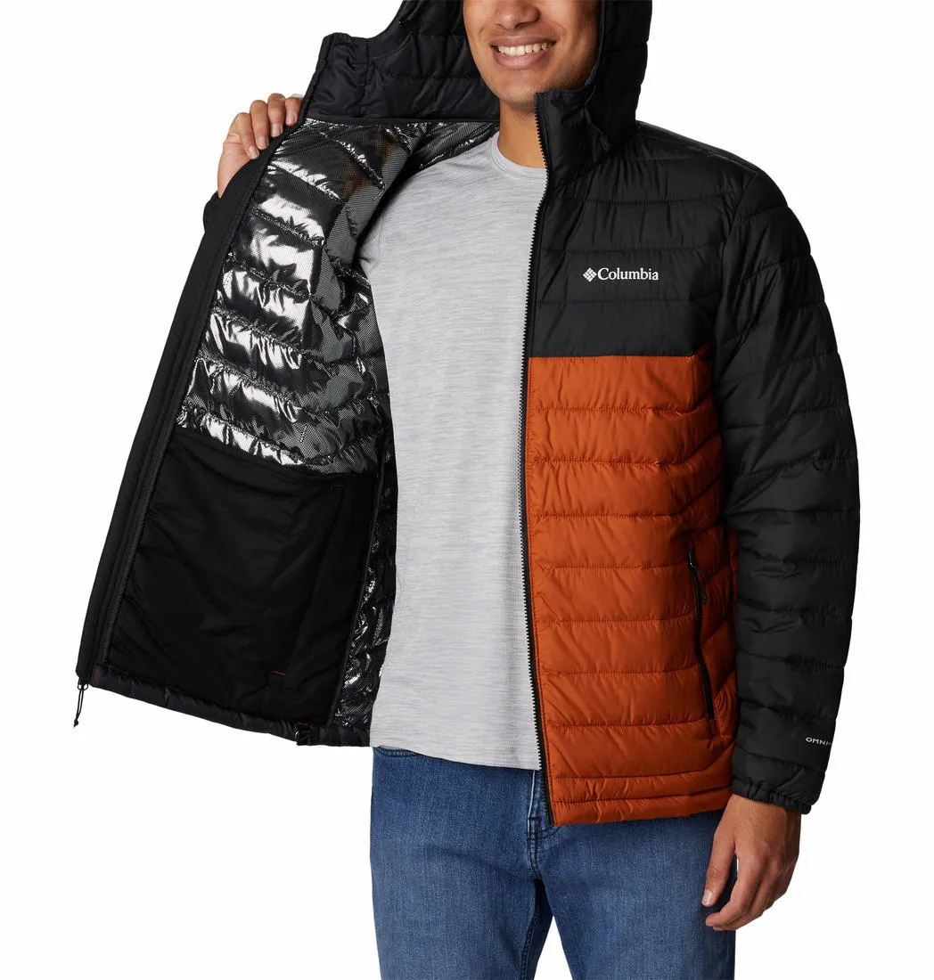 Columbia Men Orange Omni-Heat Reflective Powder Lite Hooded Jacket
