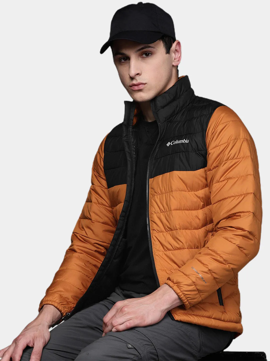 Columbia Men Orange Omni-Heat Reflective Powder Lite Jacket