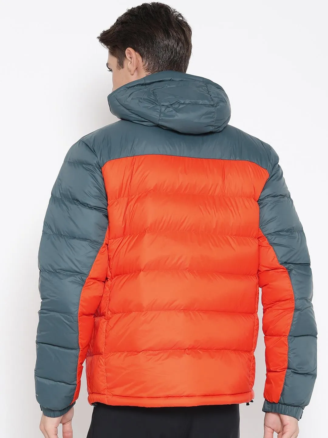 Columbia Men Orange Omni-Heat Reflective Quantum Voyage Hooded Down Jacket