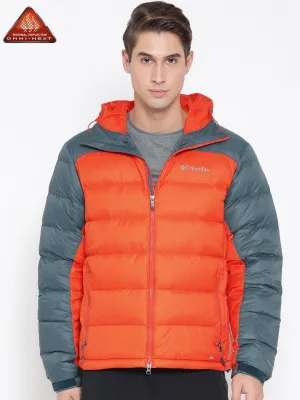 Columbia Men Orange Omni-Heat Reflective Quantum Voyage Hooded Down Jacket