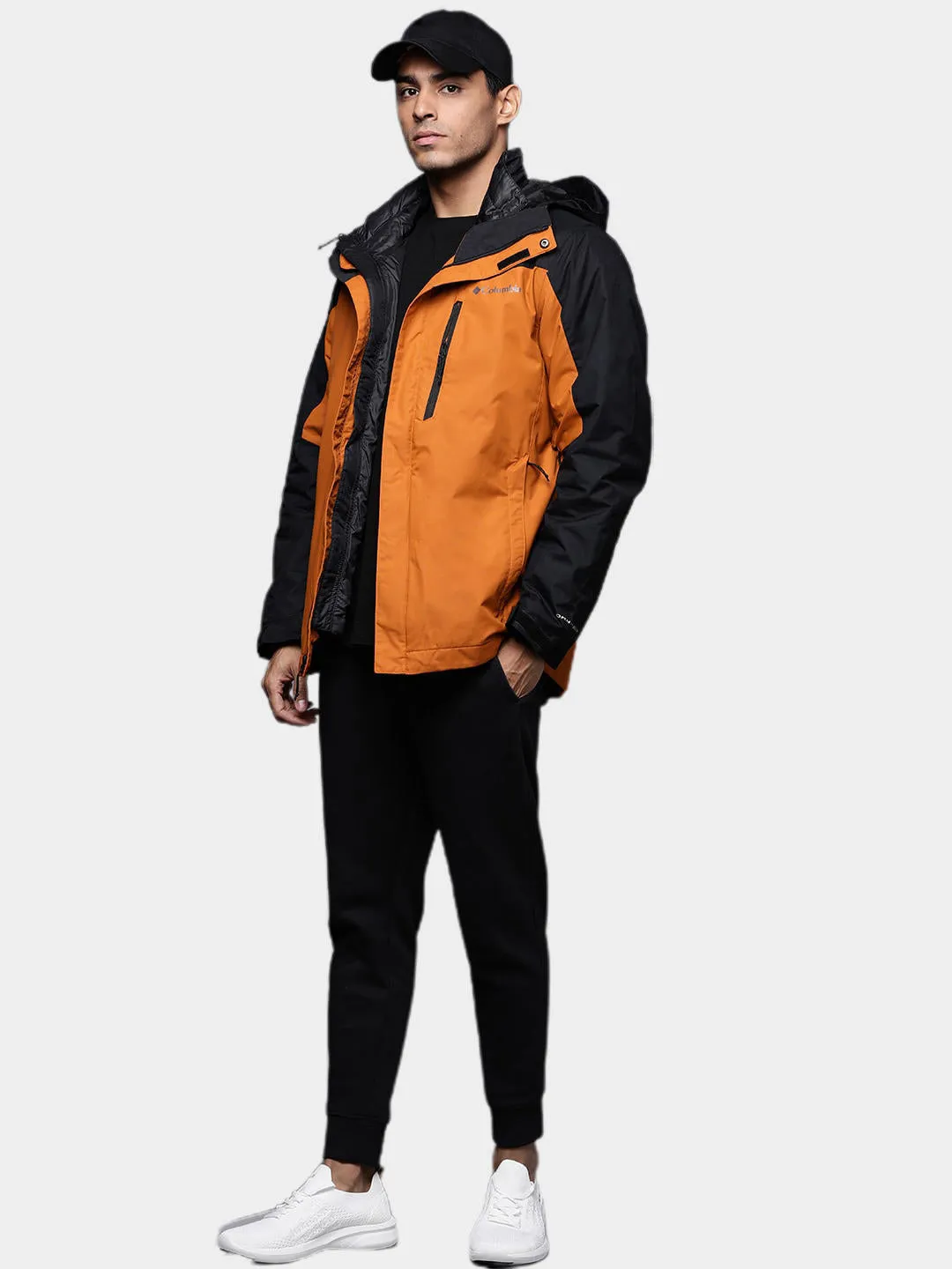 Columbia Men Orange Omni-Heat Reflective Whirlibird IV Inetrchangeable Jacket