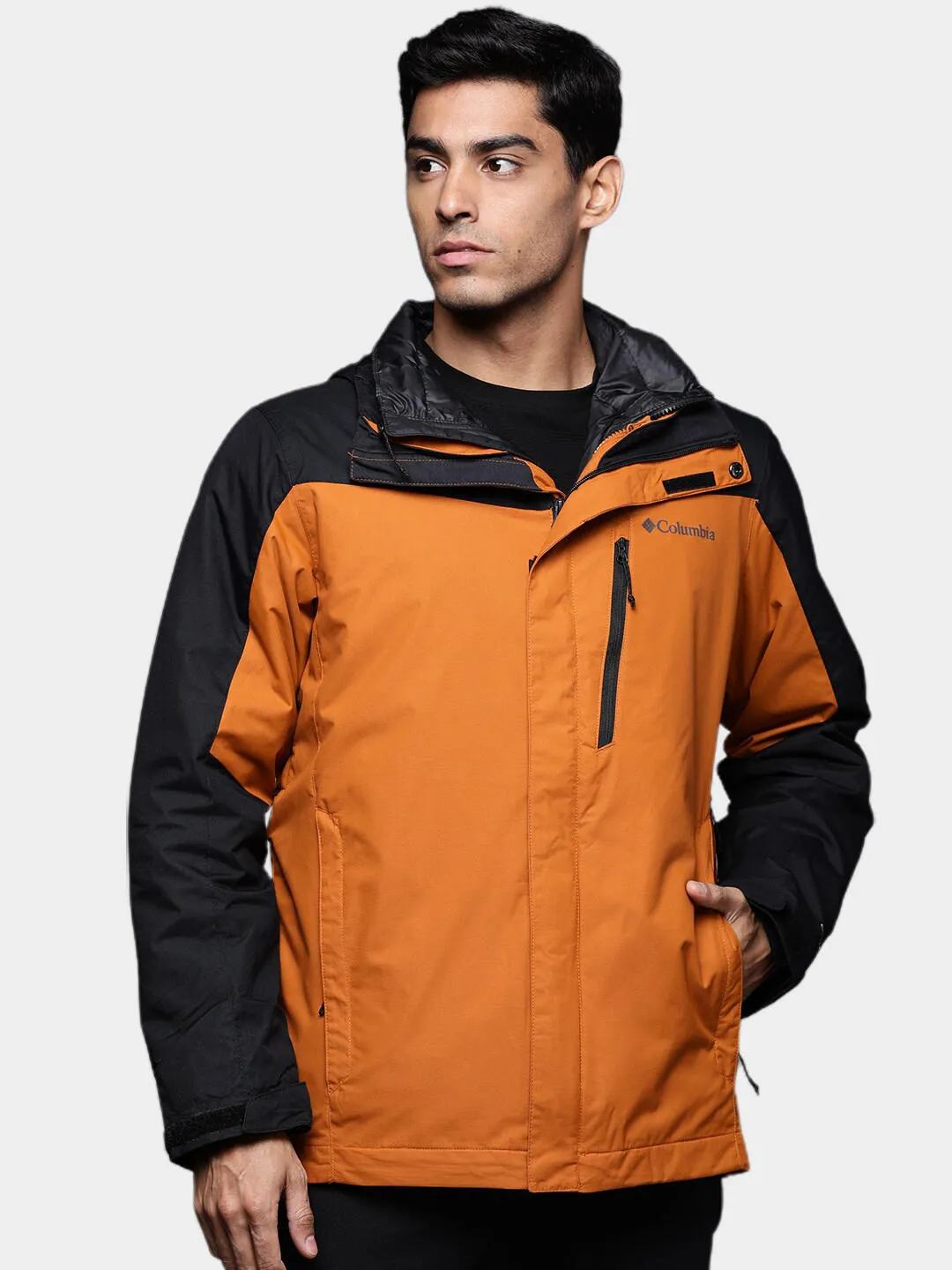 Columbia Men Orange Omni-Heat Reflective Whirlibird IV Inetrchangeable Jacket
