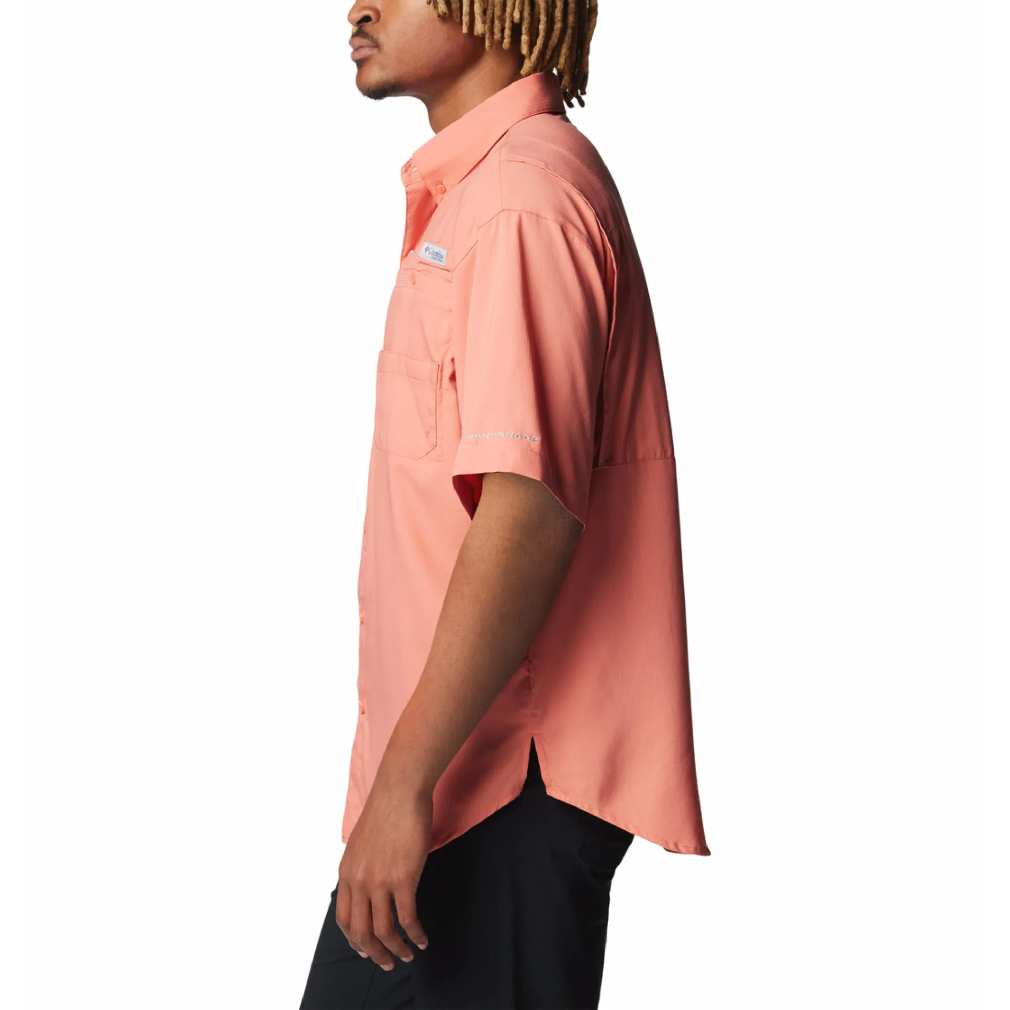Columbia Men Orange Omni-Shade Tamiami II Short Sleeve Shirt