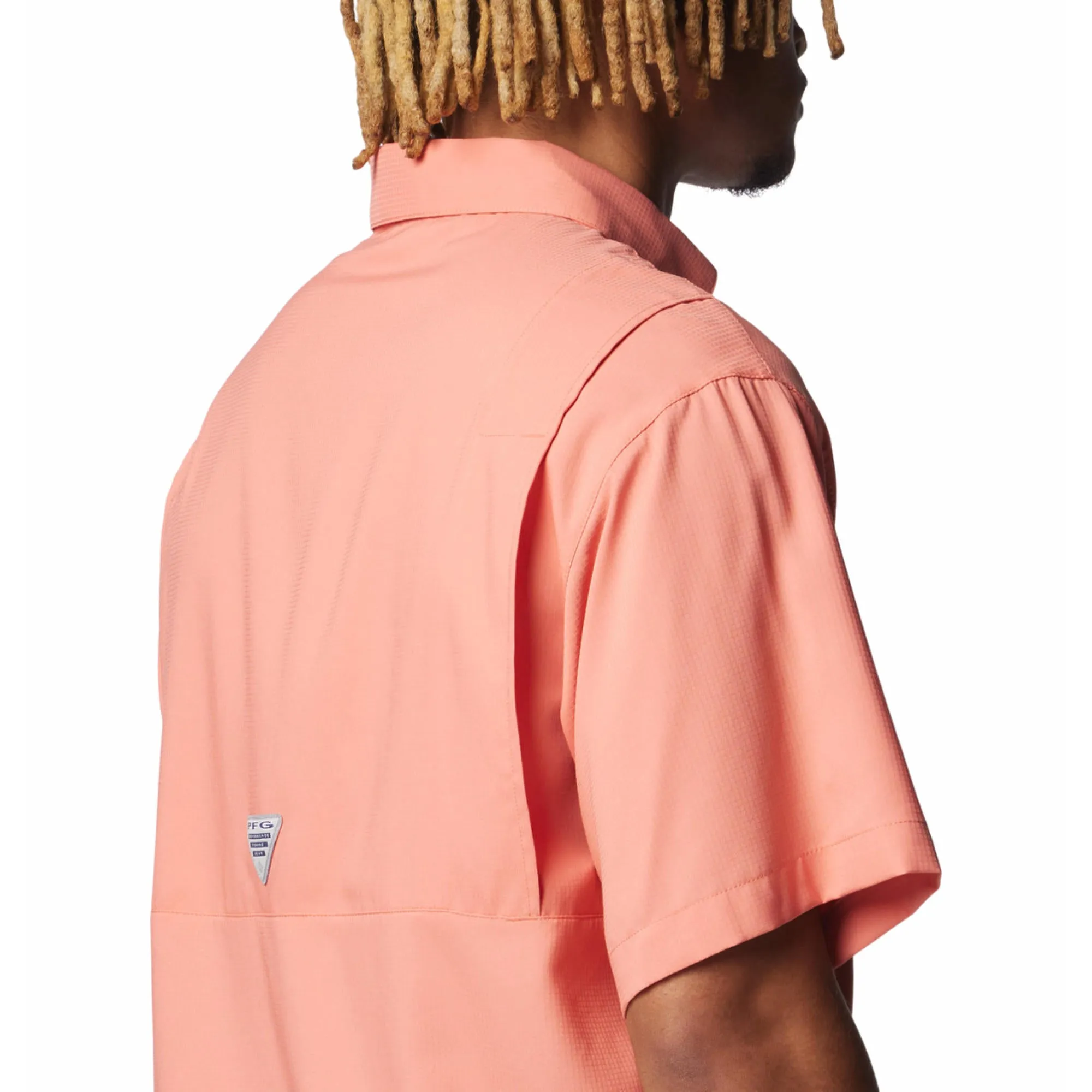 Columbia Men Orange Omni-Shade Tamiami II Short Sleeve Shirt