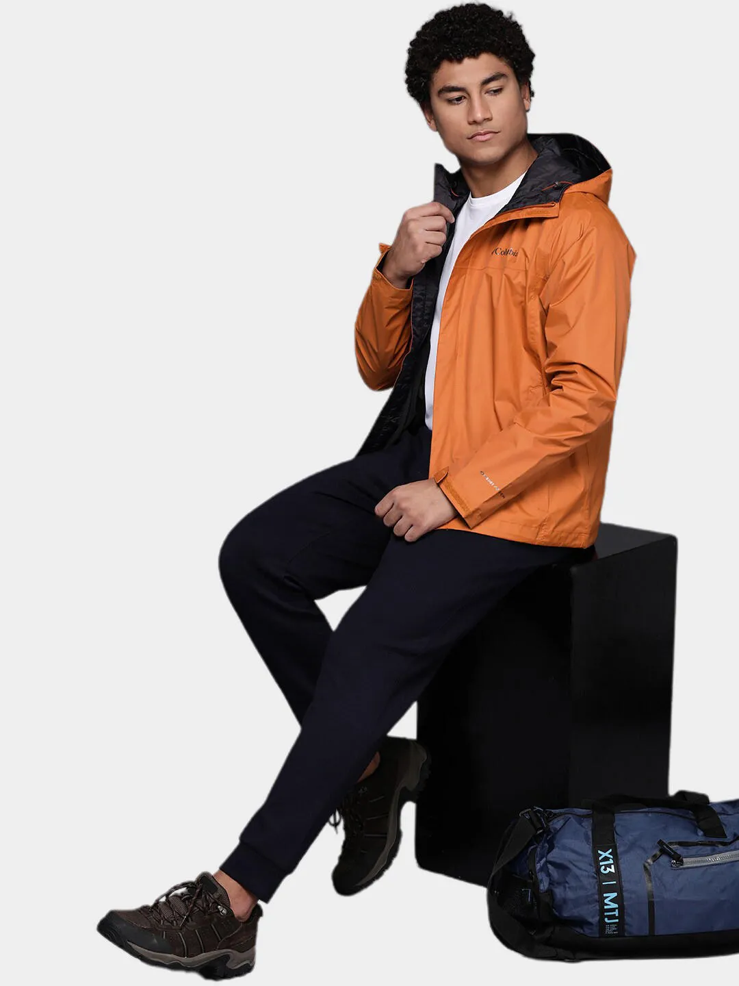Columbia Men Orange Omni-Tech Watertight II Waterproof Rain Jacket