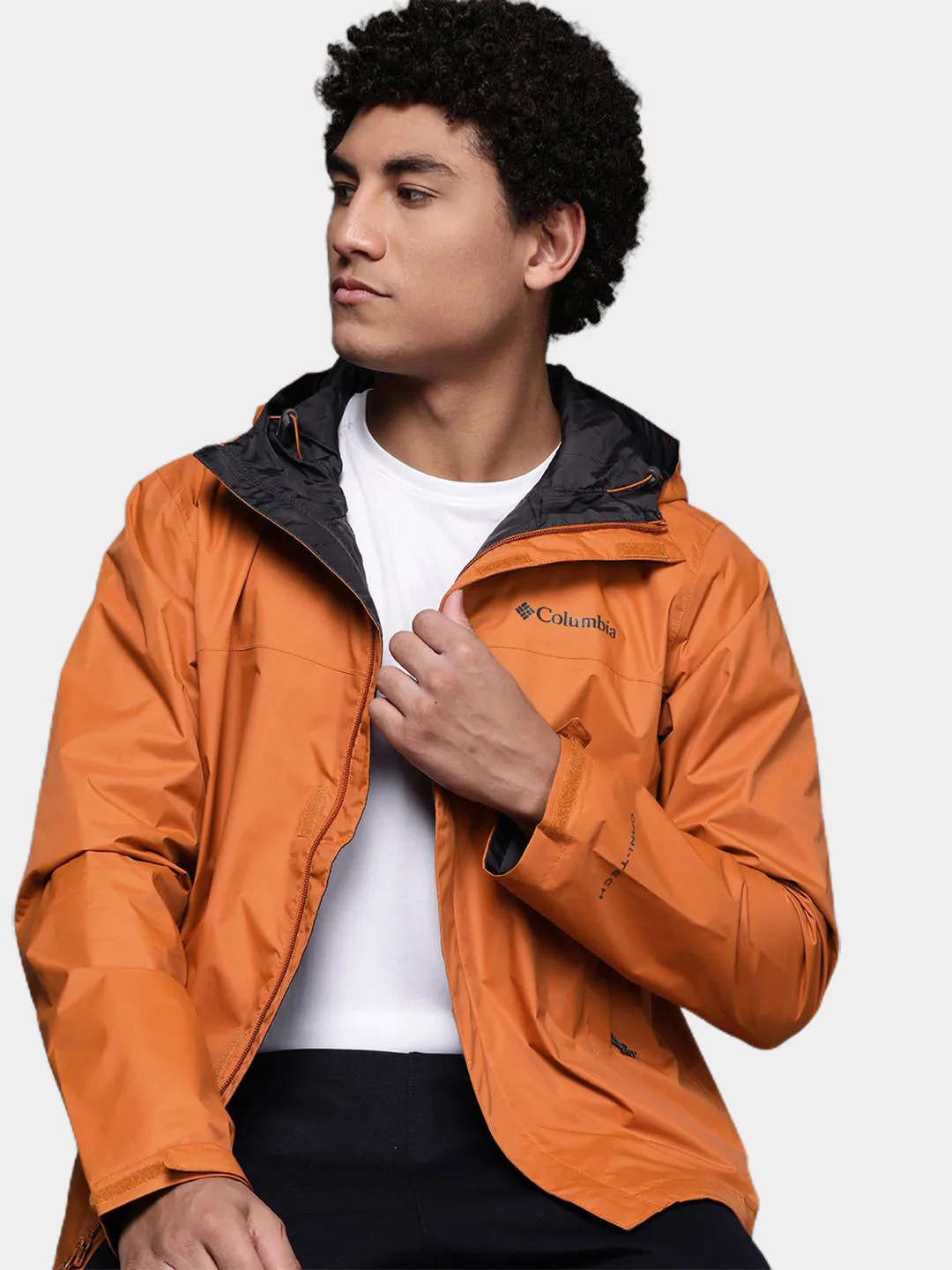 Columbia Men Orange Omni-Tech Watertight II Waterproof Rain Jacket