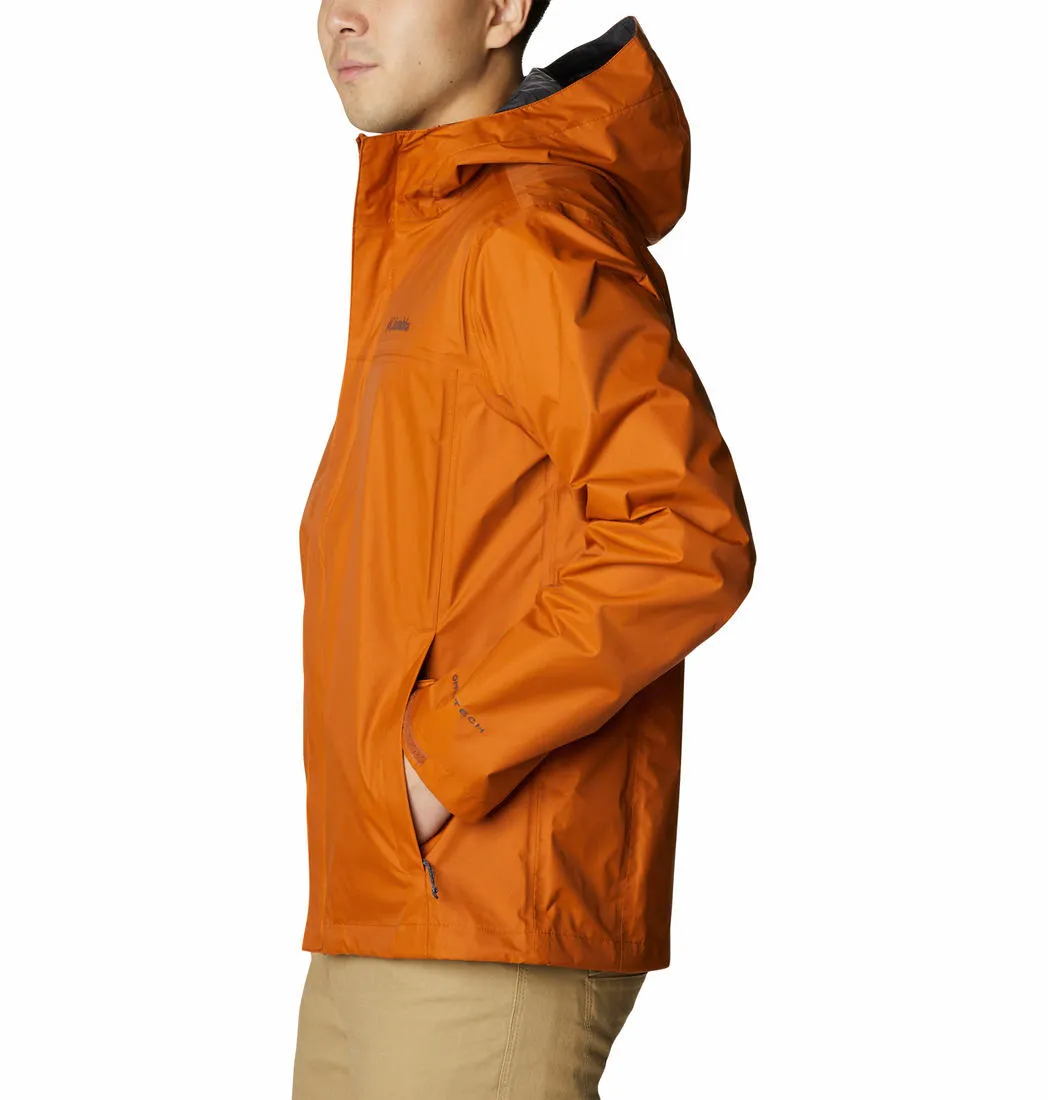 Columbia Men Orange Omni-Tech Watertight II Waterproof Rain Jacket
