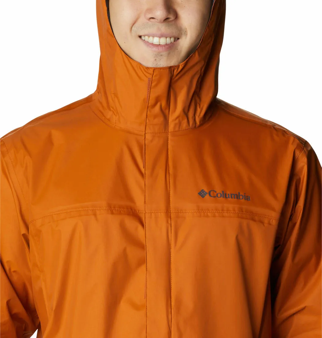 Columbia Men Orange Omni-Tech Watertight II Waterproof Rain Jacket