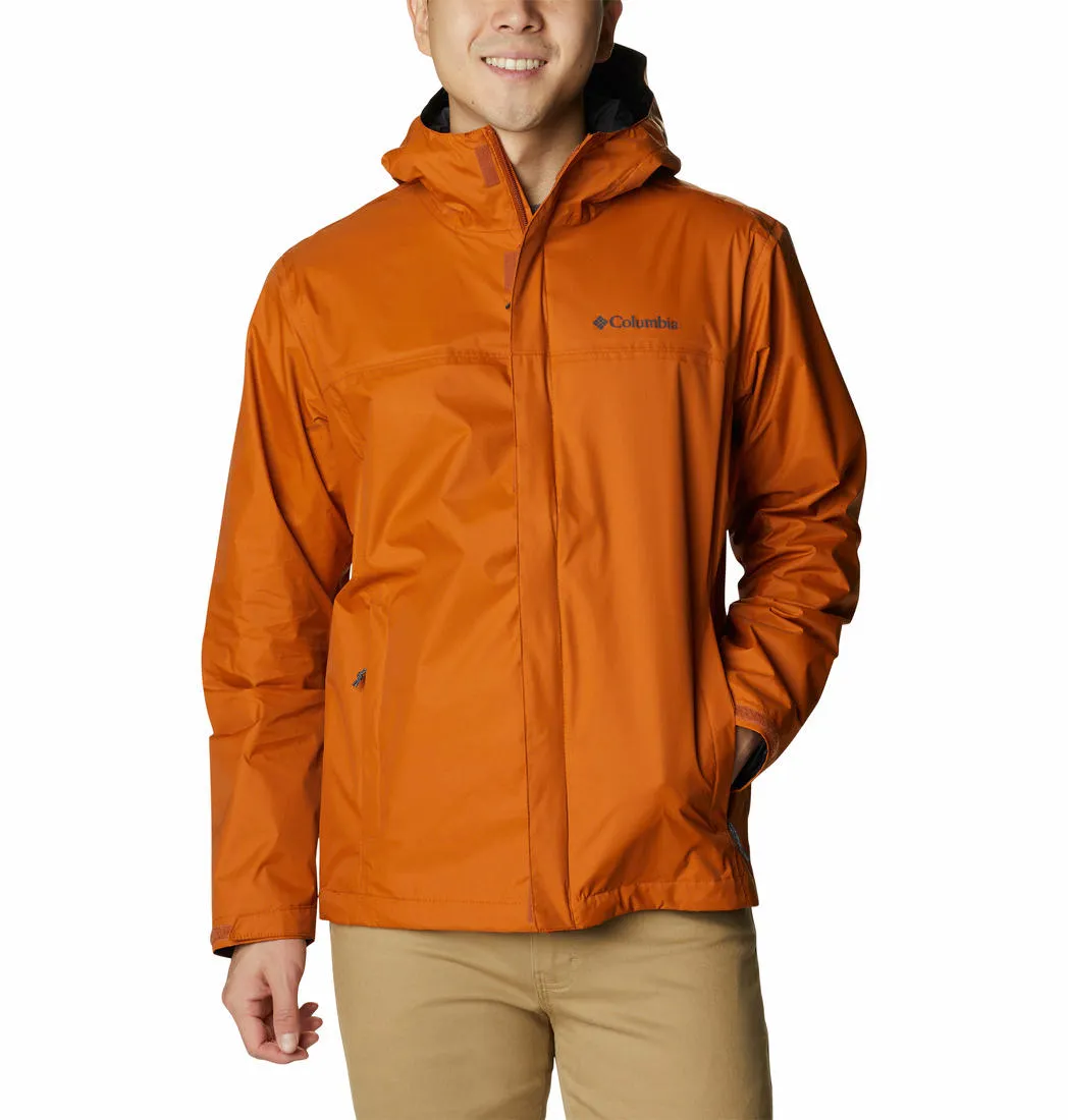 Columbia Men Orange Omni-Tech Watertight II Waterproof Rain Jacket