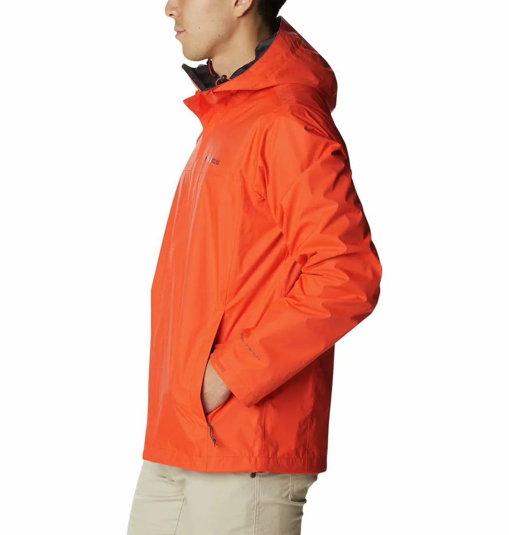 Columbia Men Orange Omni-Tech Watertight II Waterproof Rain Jacket