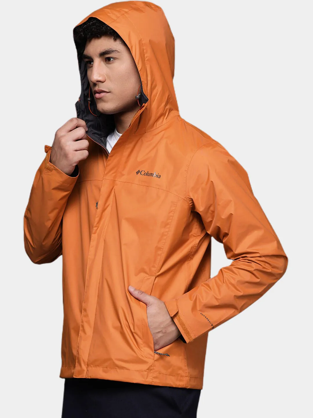Columbia Men Orange Omni-Tech Watertight II Waterproof Rain Jacket