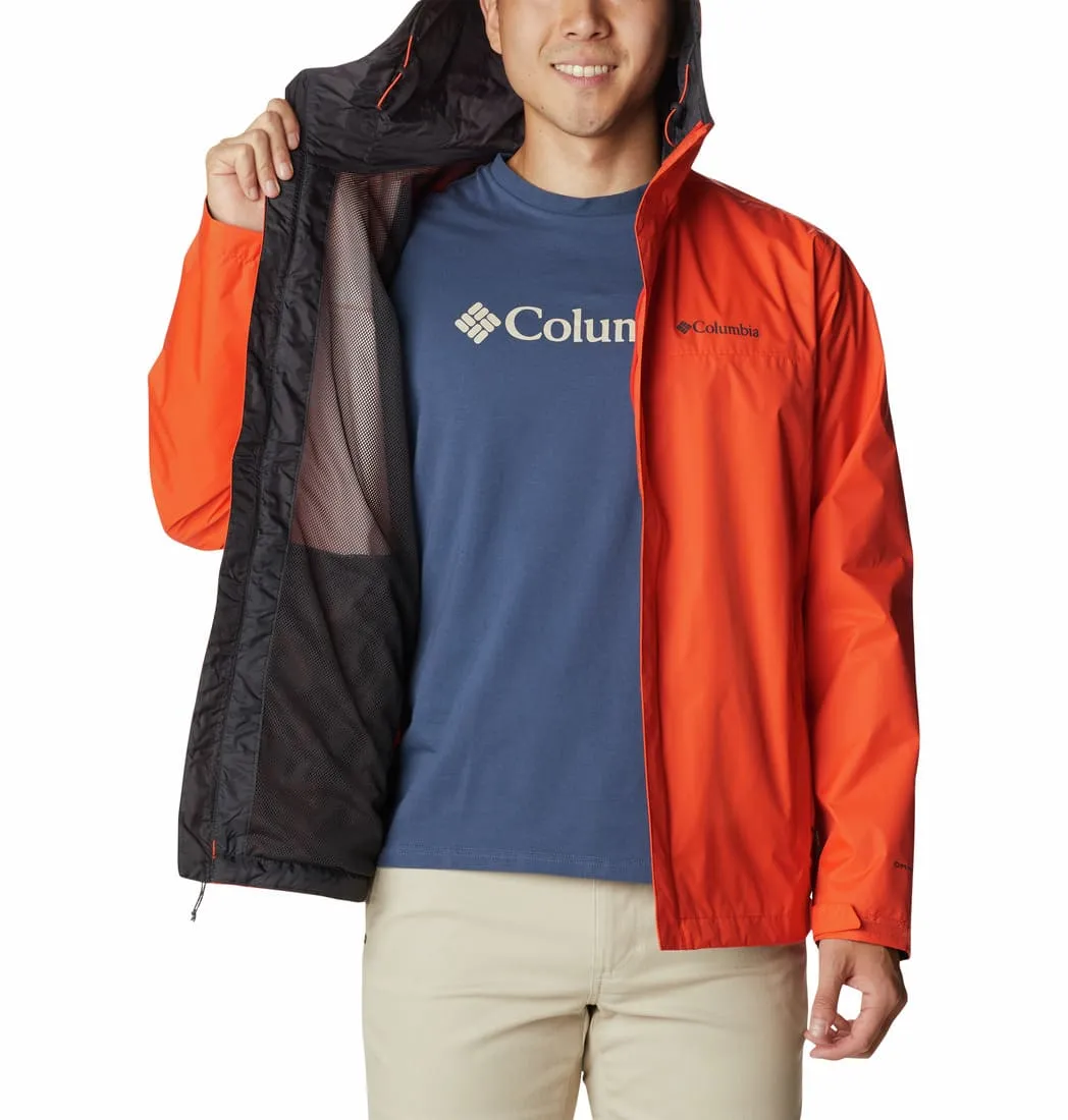 Columbia Men Orange Omni-Tech Watertight II Waterproof Rain Jacket