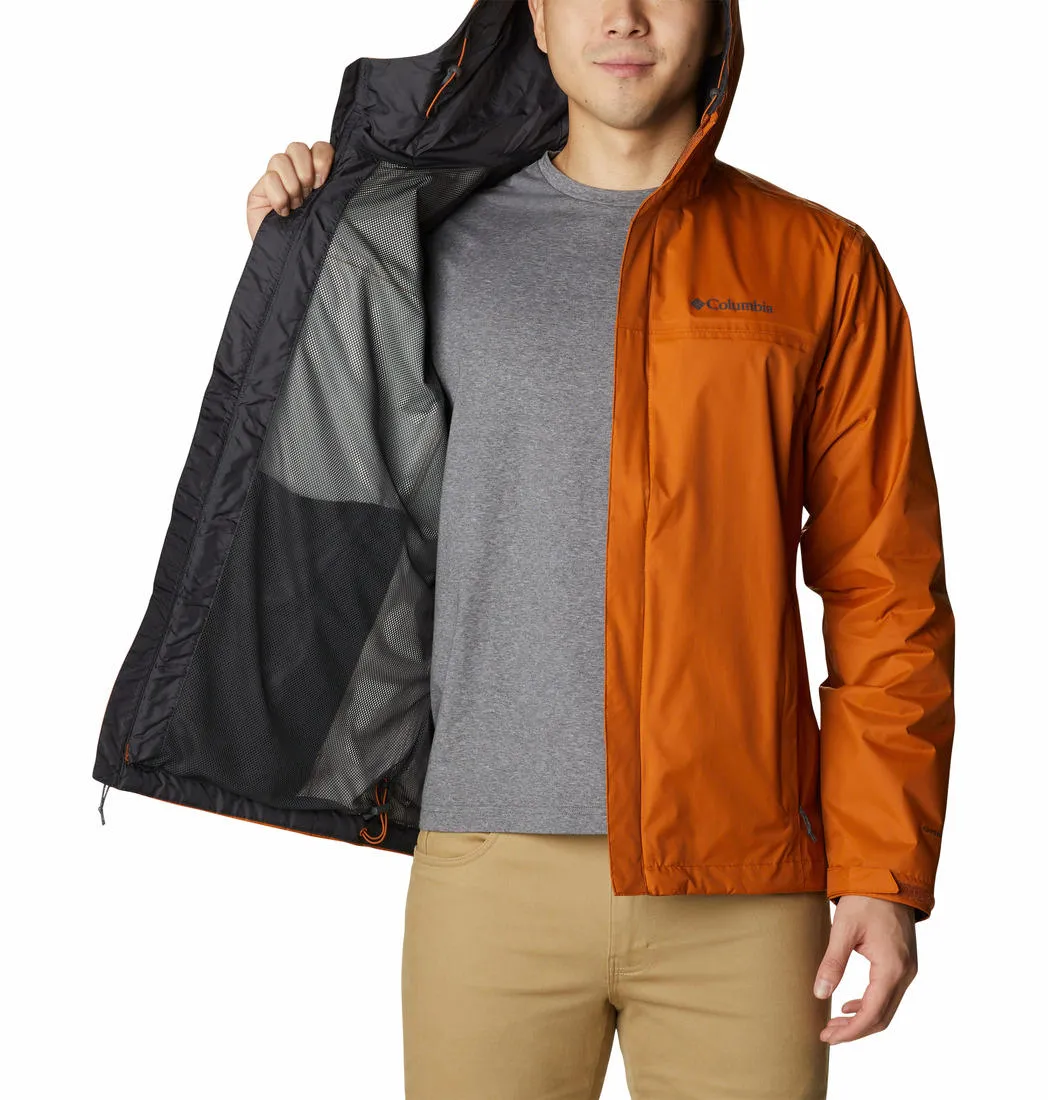 Columbia Men Orange Omni-Tech Watertight II Waterproof Rain Jacket