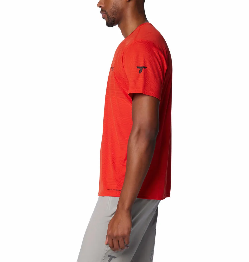 Columbia Men Orange Omni-Wick Cirque River Crew Tshirt