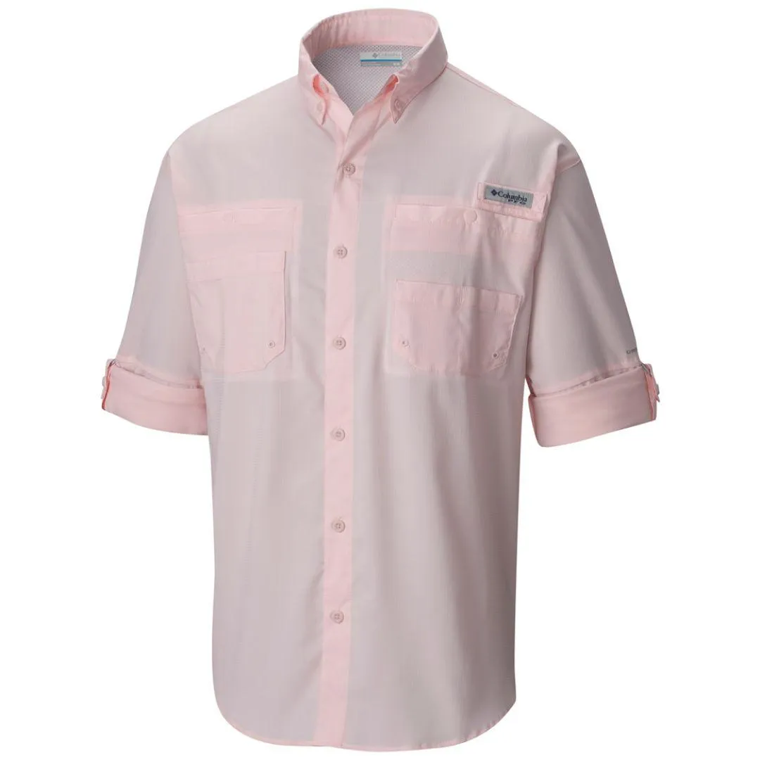 Columbia Men Pink Omni-Wick Tamiami II Long Sleeve Shirt
