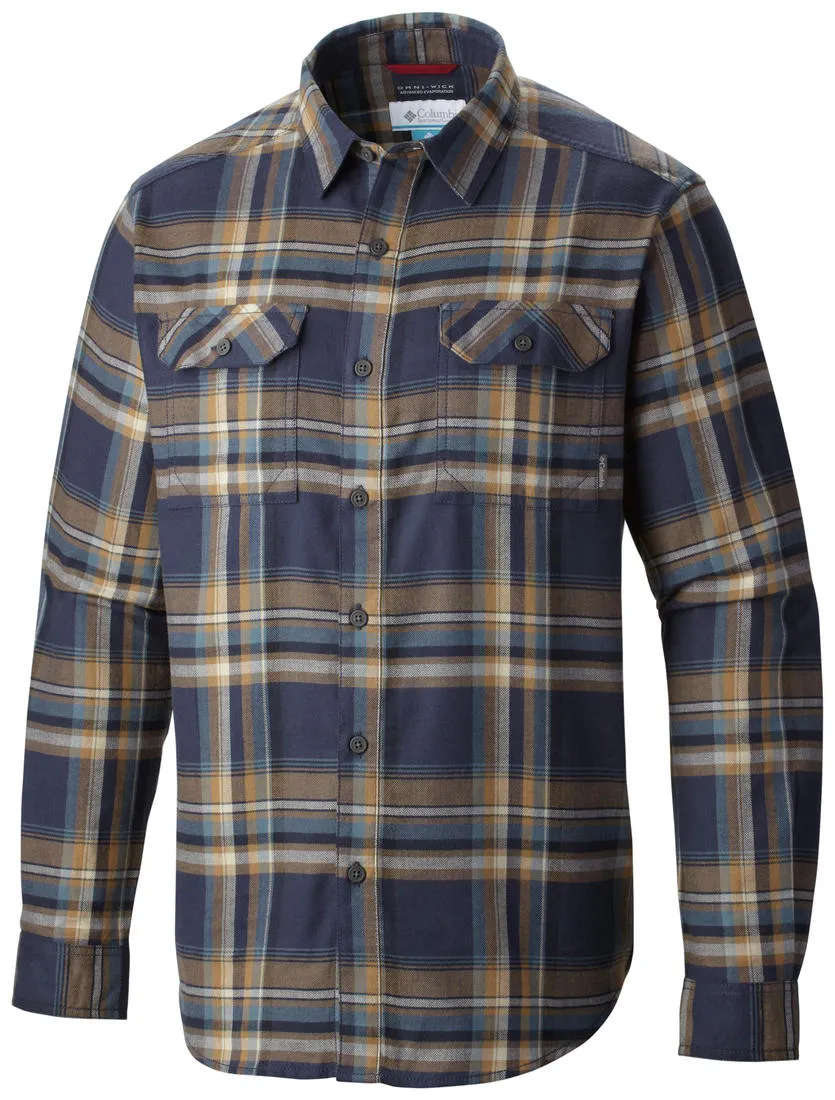 Columbia Men Purple Omni-Wick Flare Gun Flannel III Long Sleeve Shirt