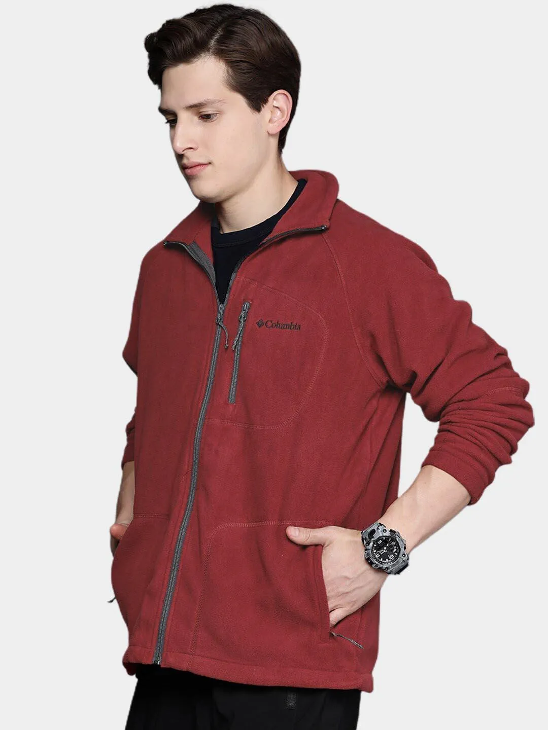 Columbia Men Red Fast Trek II Fleece Jacket